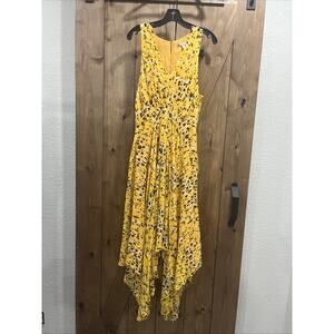 NWOT Derek Lam 10 Crosby Yellow Animal Print Handkerchief Maxi Dress Womens 10